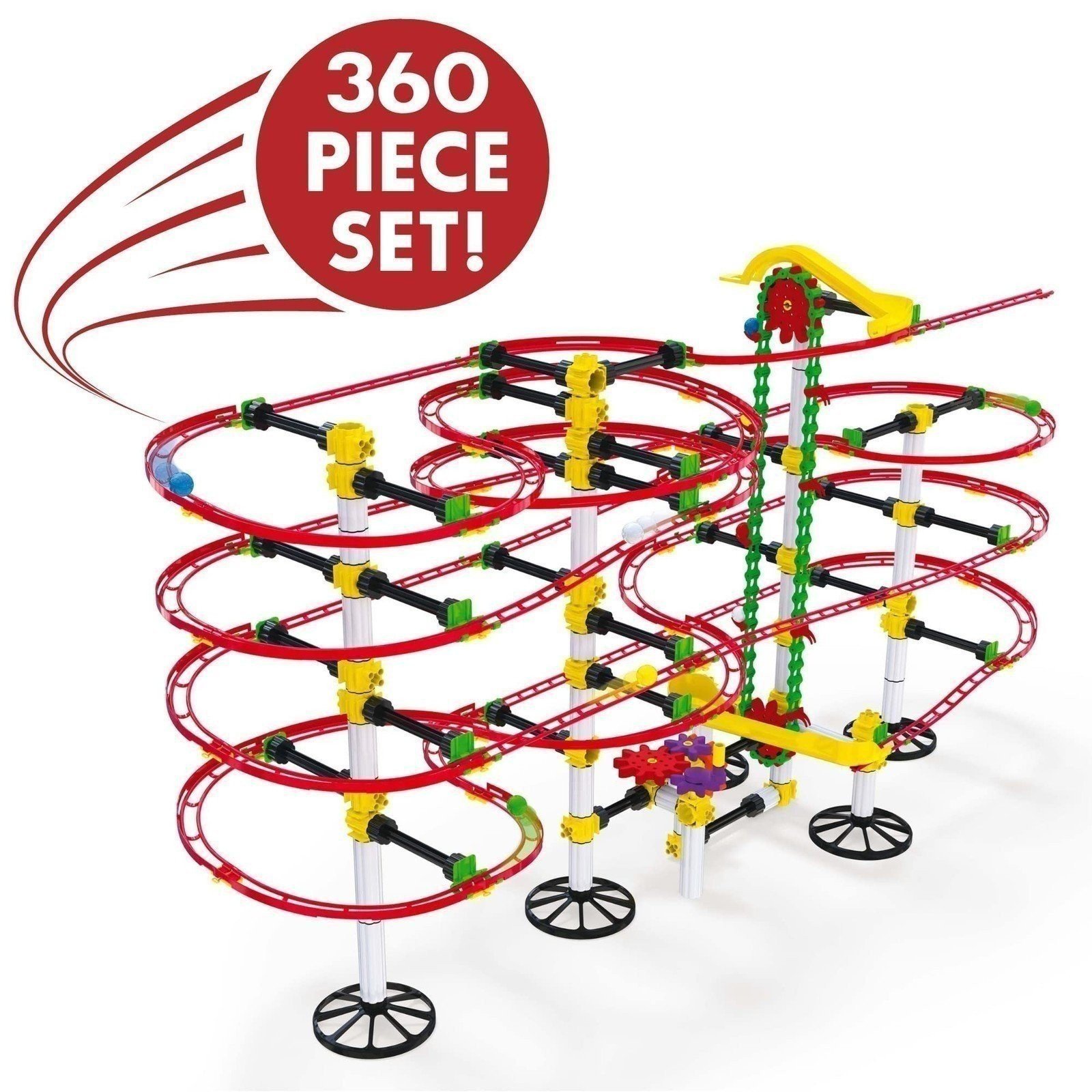 Quercetti Skyrail Ottovolante Elevator, 360 Piece Marble Run Roller Coaster... - Picture 2 of 6