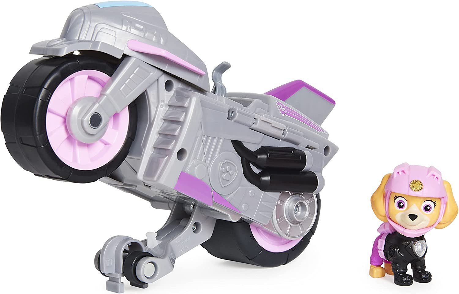 Paw Patrol Moto Pups Deluxe Pull-Back Motocicleta y Figura | ¡Acción Wheelie Real! - Imagen 7 de 9