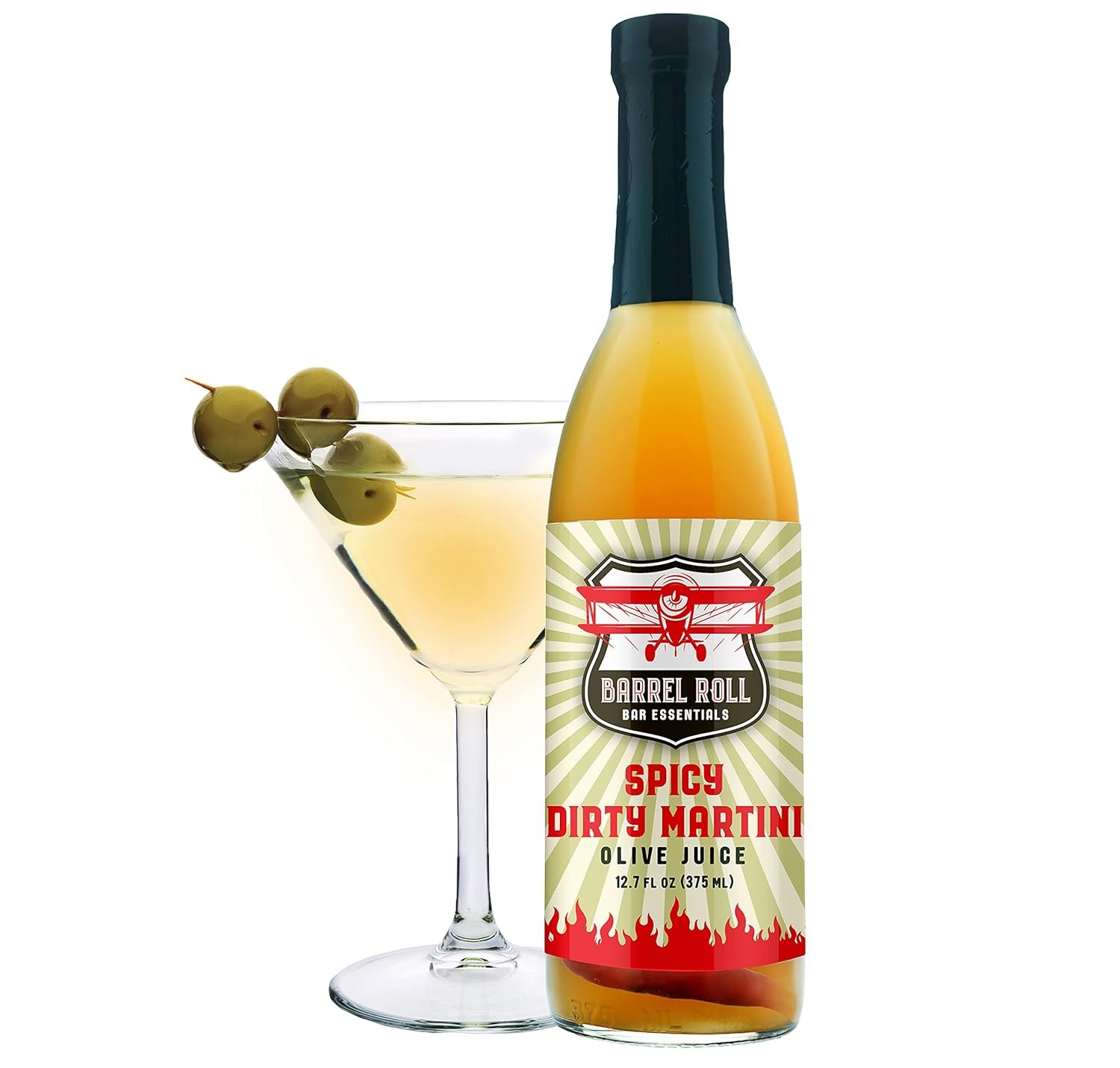 Barrel Roll Bar Essentials Cocktail Mixers - Extra Dirty Martini Mix -...