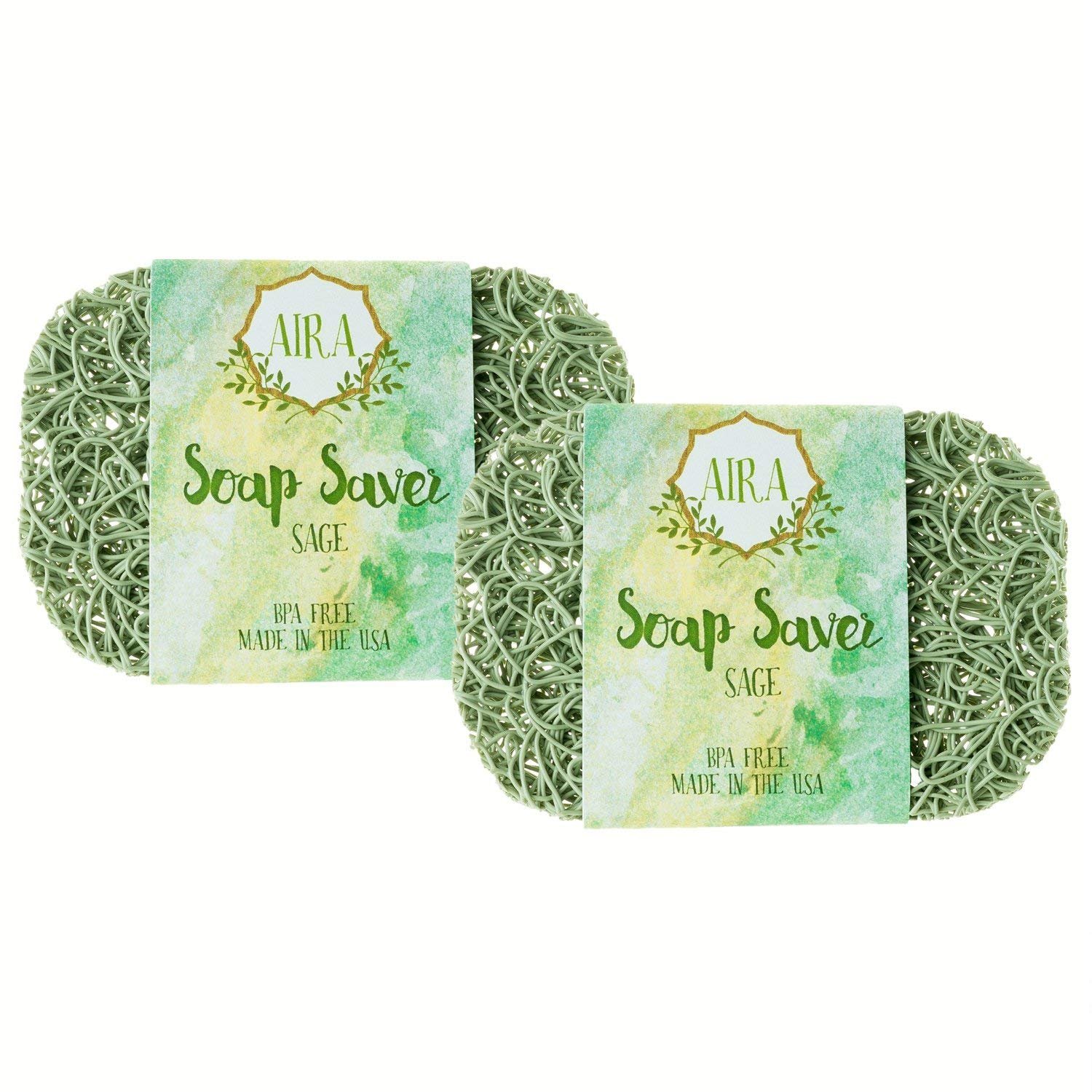 Aira Soap Saver BPA Free Soap Lift Soap Dish Holder Tray Bathroom TWIN PACK 