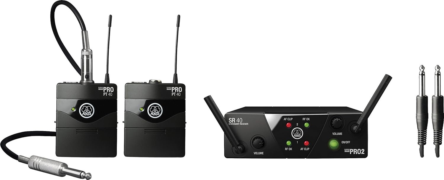 AKG Pro Audio, 2 Wireless Microphones and Transmitters, Black (3352X00050)