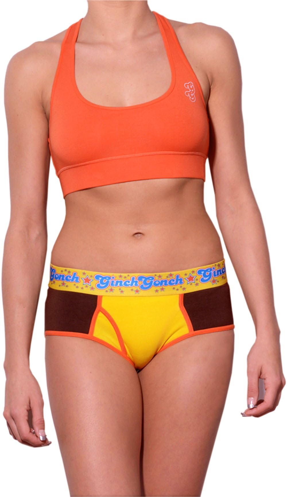 Ginch Gonch Women’s Boyfriend Briefs Lemon Head Colorblock Cotton NEW W/ Tags
