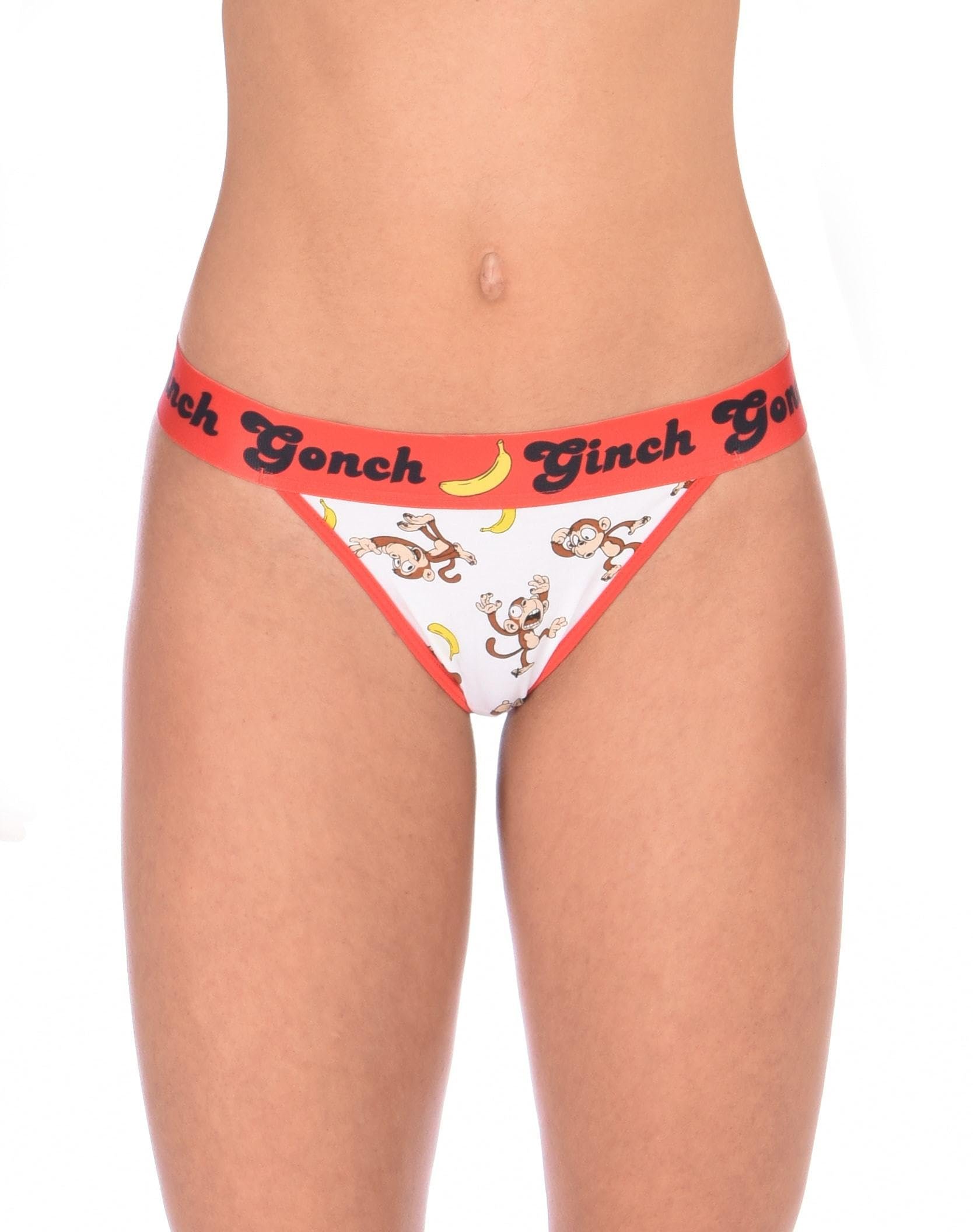 Ginch Gonch Women’s “Gone Bananas” Thong Panties Graphic Print Cotton NEW