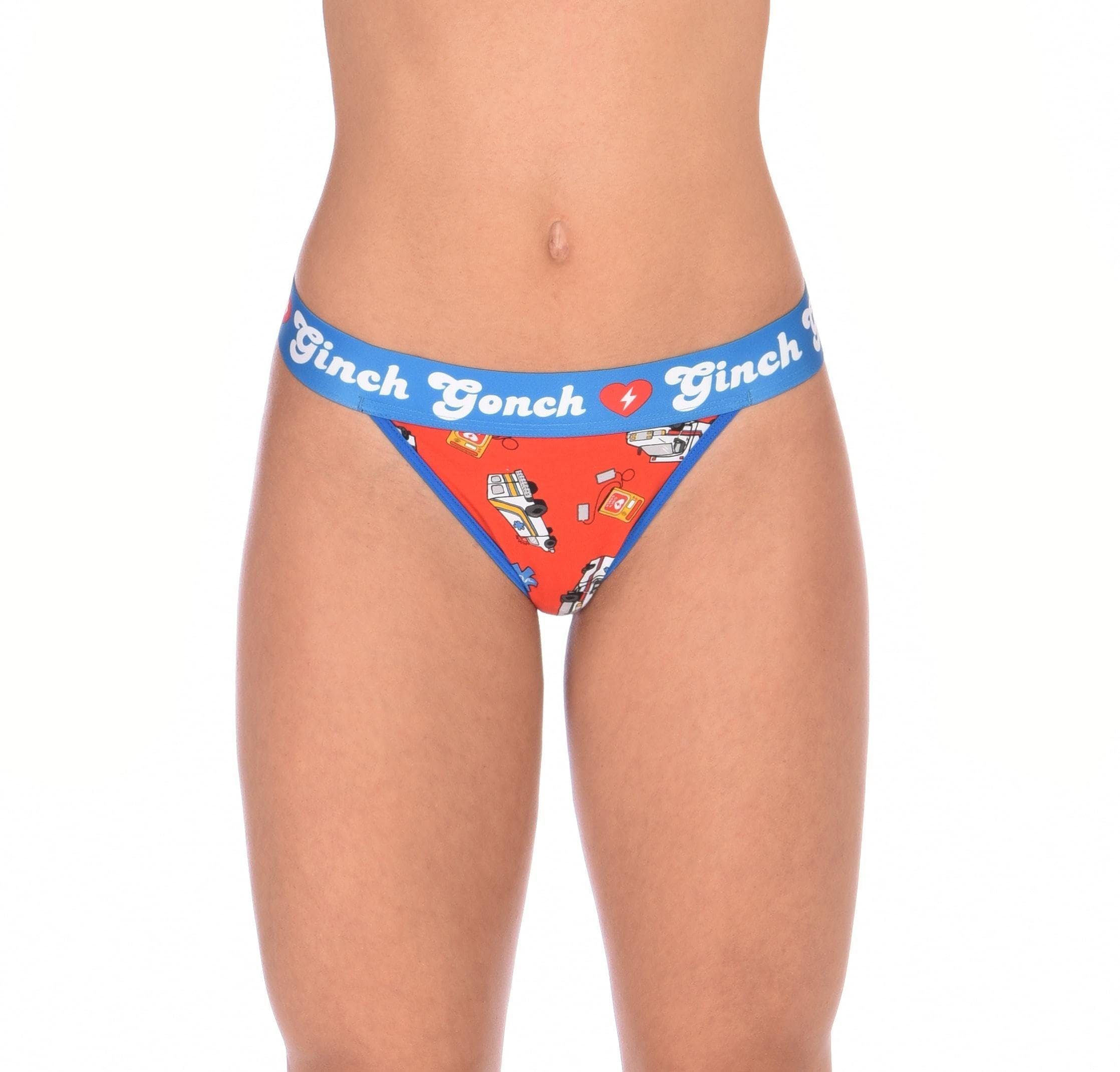 Ginch Gonch Women’s Thong Panties GG EMT Graphic Print Cotton Stretch NEW