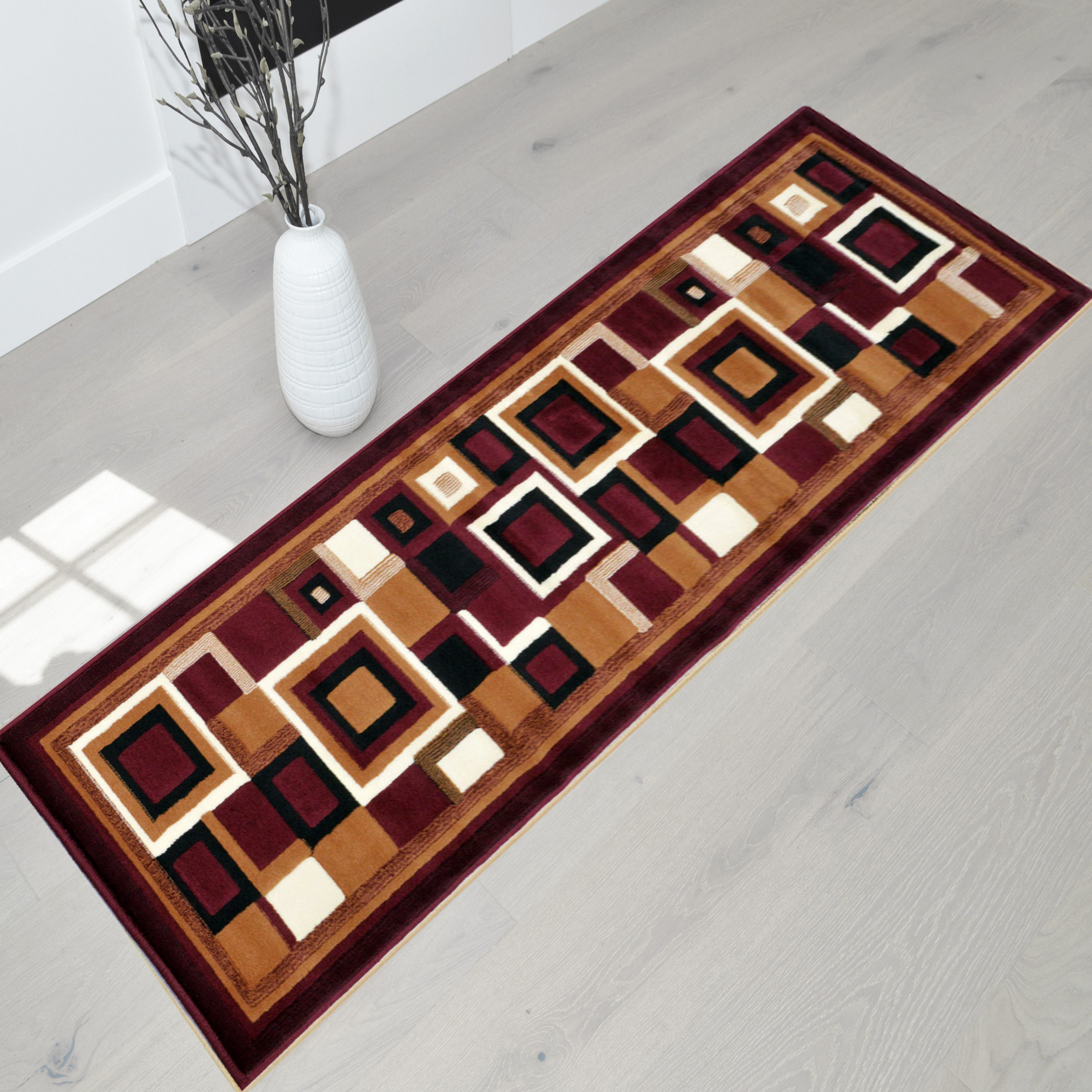 HR-Modern Contemporary Living Room Rugs-Abstract Carpet with Geometric Pattern