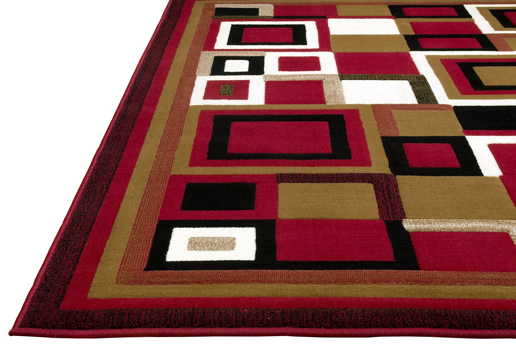 HR-Modern Contemporary Living Room Rugs-Abstract Carpet with Geometric Pattern