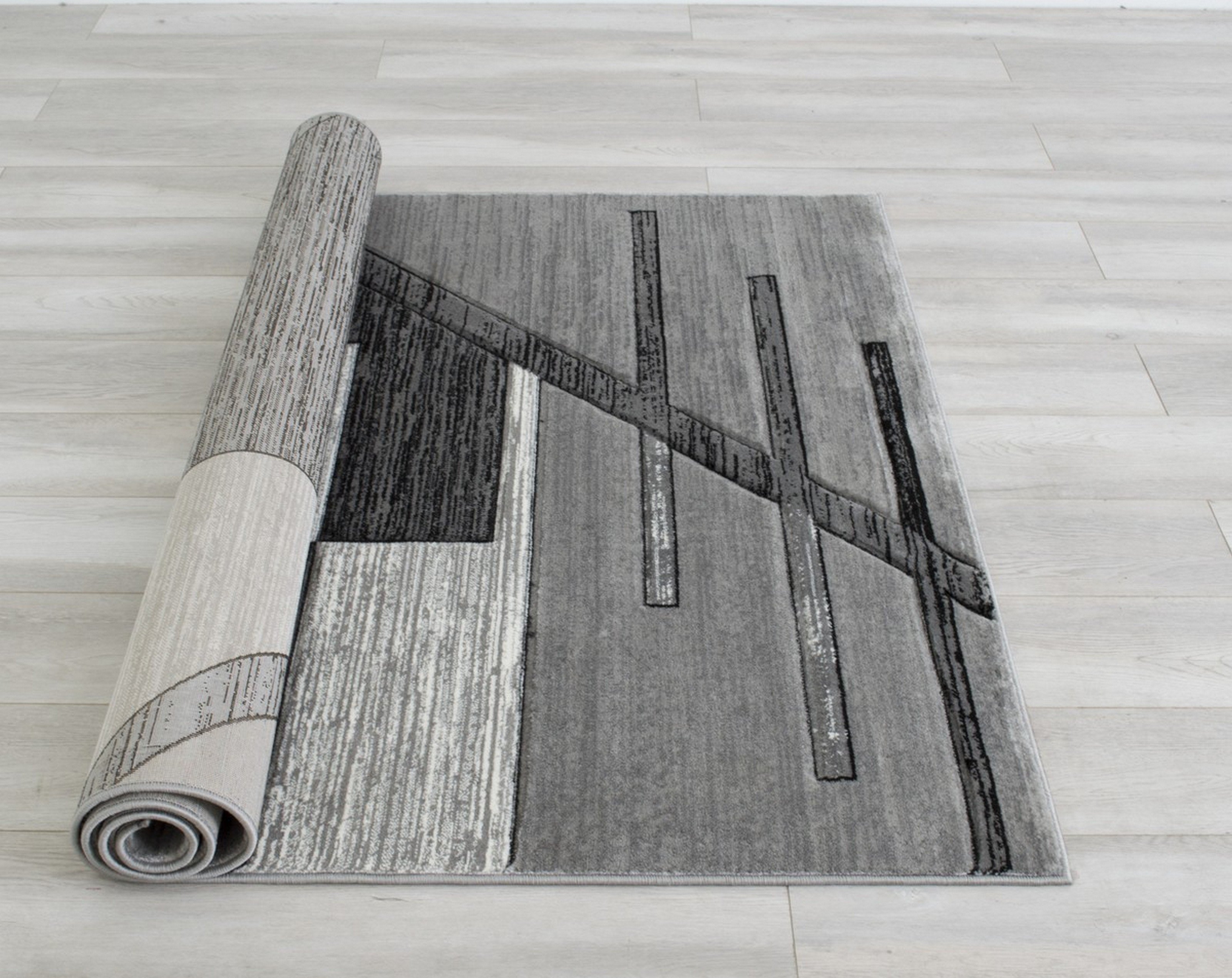 Monochromatic Rug/Linier Design Modern Contemporary Hand Carved Area... - Picture 13 of 28