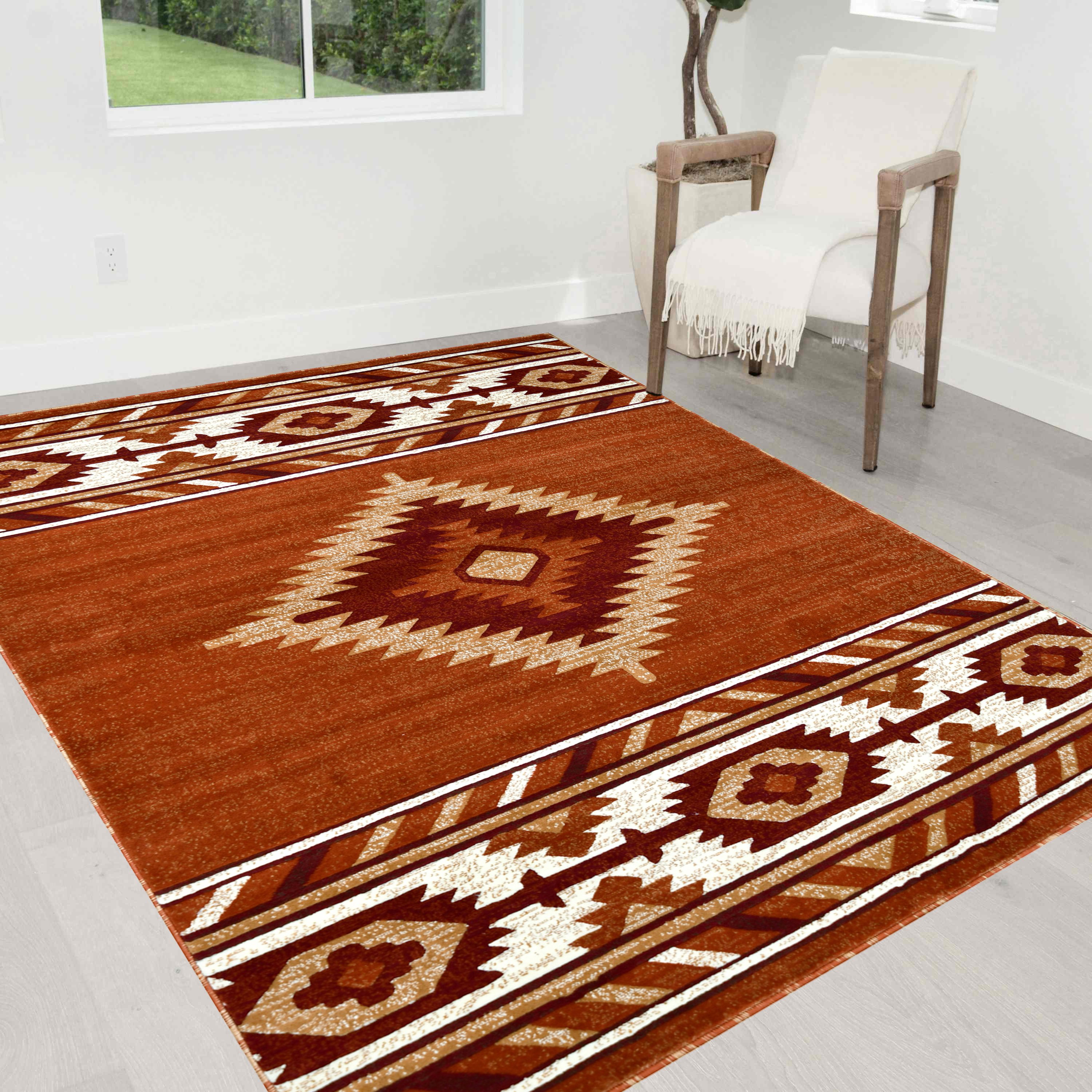 HR Southwestern Rugs for Cabin Tribal Medallion Carpet for Livingroom - Picture 86 of 95