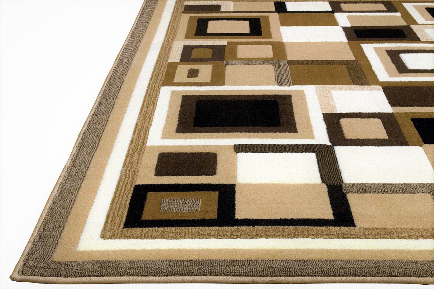 HR-Modern Contemporary Living Room Rugs-Abstract Carpet with Geometric Pattern