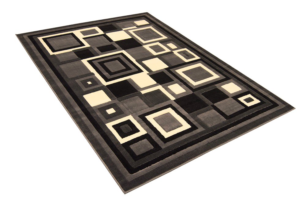 HR-Modern Contemporary Living Room Rugs-Abstract Carpet with Geometric Pattern