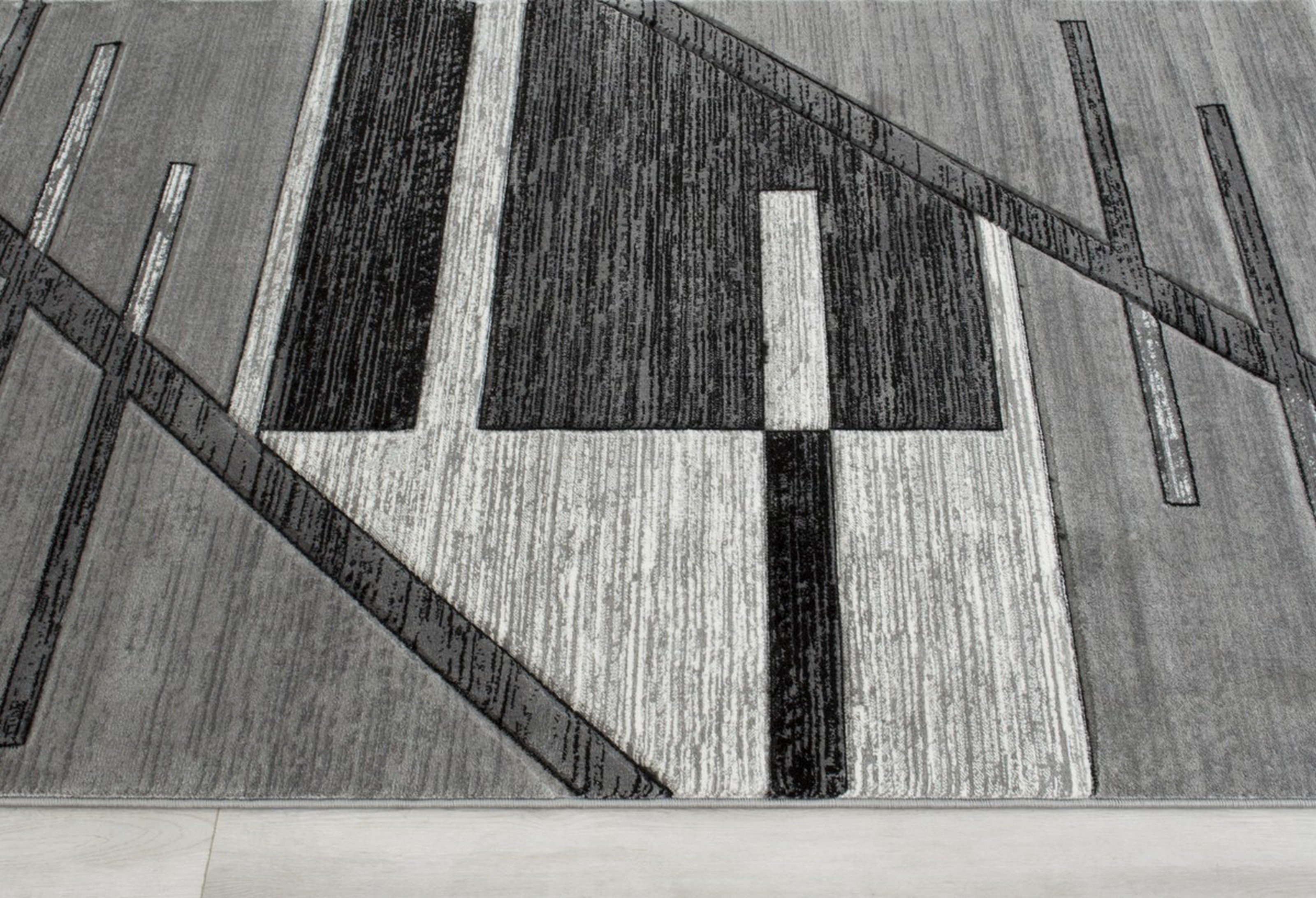 Monochromatic Rug/Linier Design Modern Contemporary Hand Carved Area... - Picture 14 of 28
