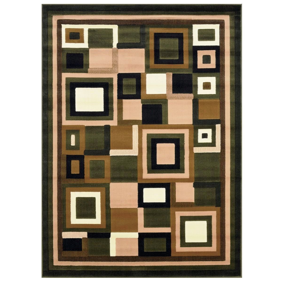 HR-Modern Contemporary Living Room Rugs-Abstract Carpet with Geometric Pattern