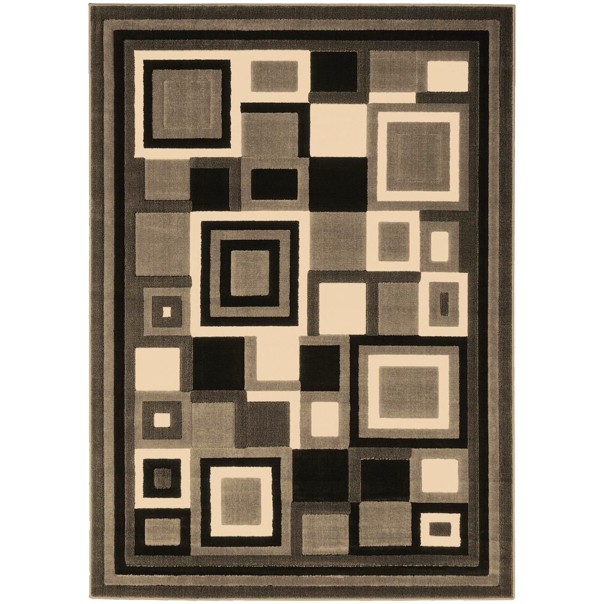 HR-Modern Contemporary Living Room Rugs-Abstract Carpet with Geometric Pattern