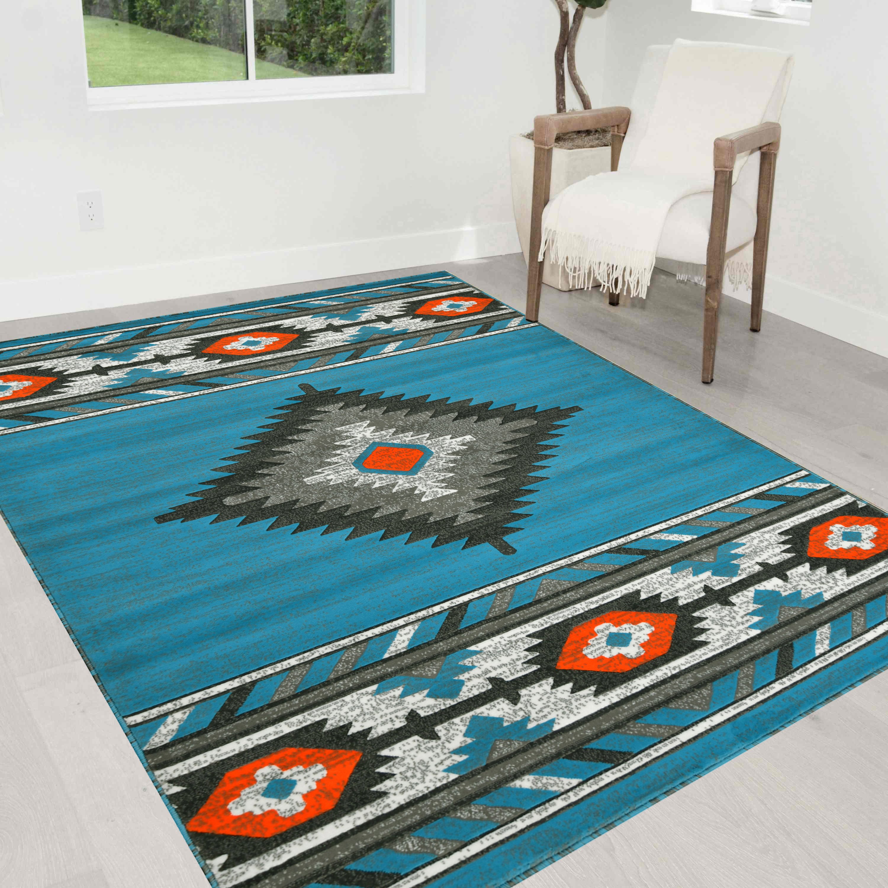 HR Southwestern Rugs for Cabin Tribal Medallion Carpet for Livingroom - Picture 57 of 95