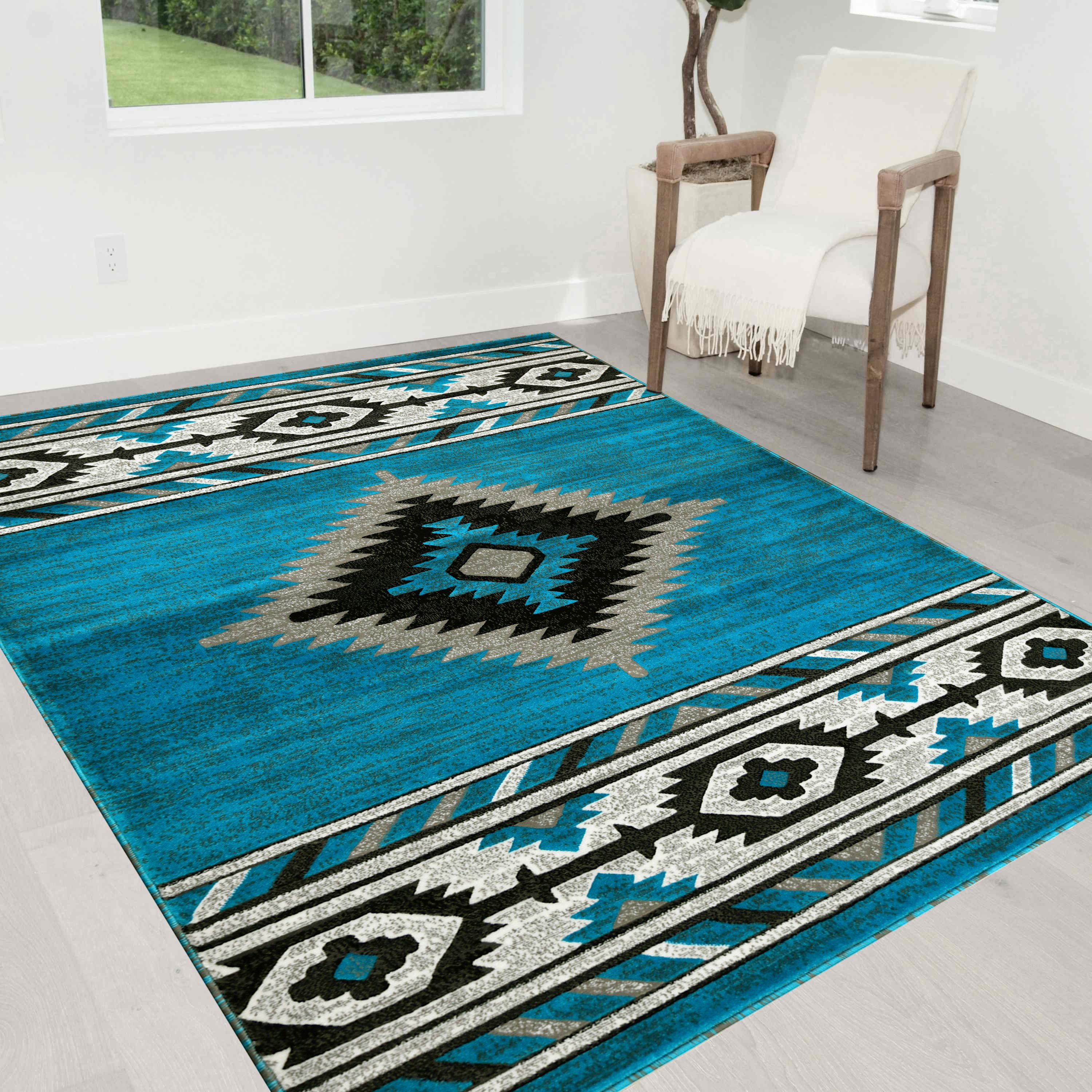 HR Southwestern Rugs for Cabin Tribal Medallion Carpet for Livingroom - Picture 25 of 95