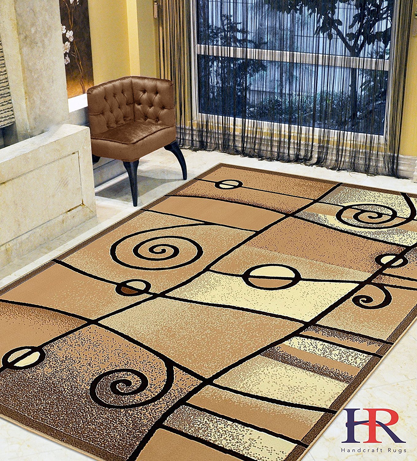 Modern Contemporary Area Rugs-Abstract with Wavy Swirls -Shed Free... - Picture 12 of 13