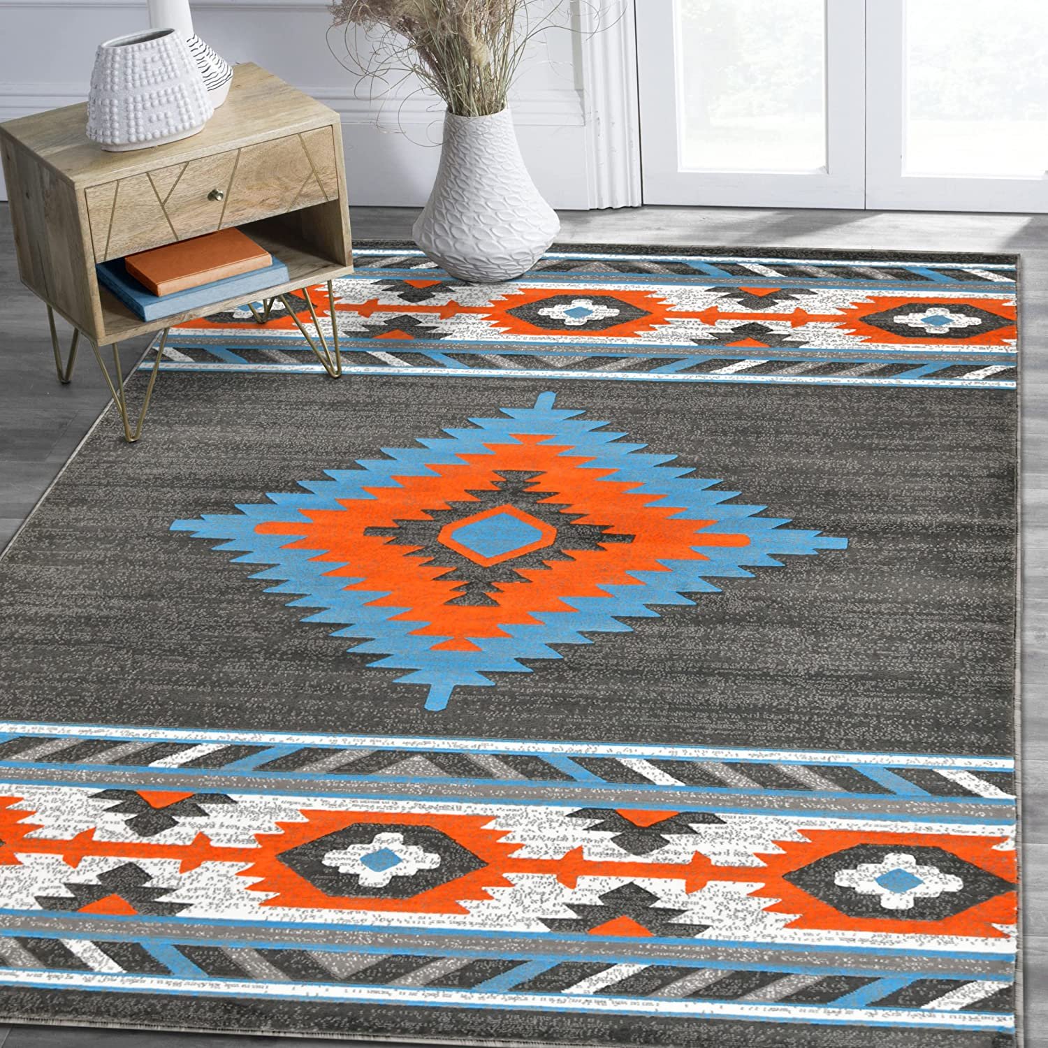 HR Southwestern Rugs for Cabin Tribal Medallion Carpet for Livingroom - Picture 37 of 95
