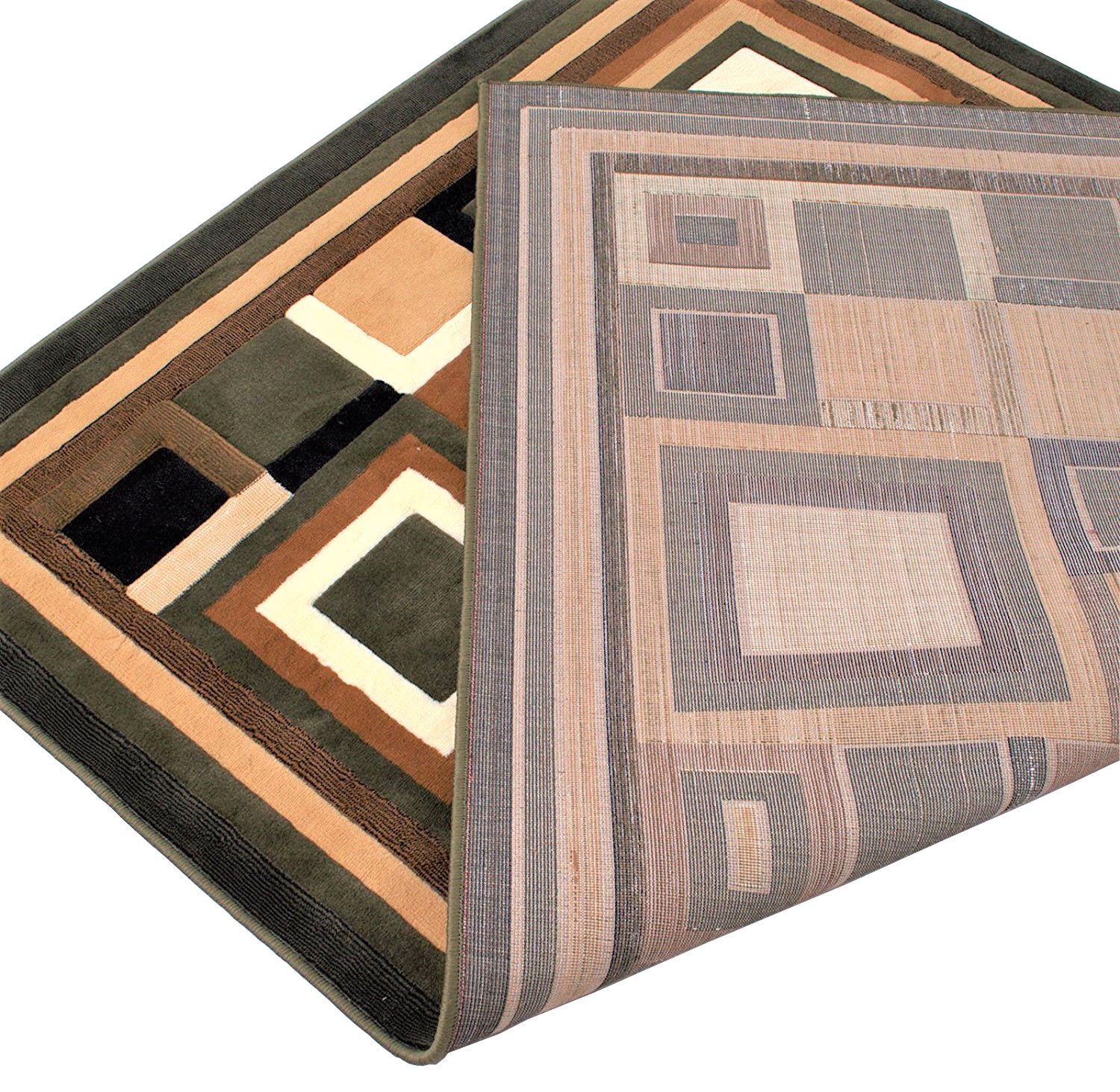 HR-Modern Contemporary Living Room Rugs-Abstract Carpet with Geometric Pattern