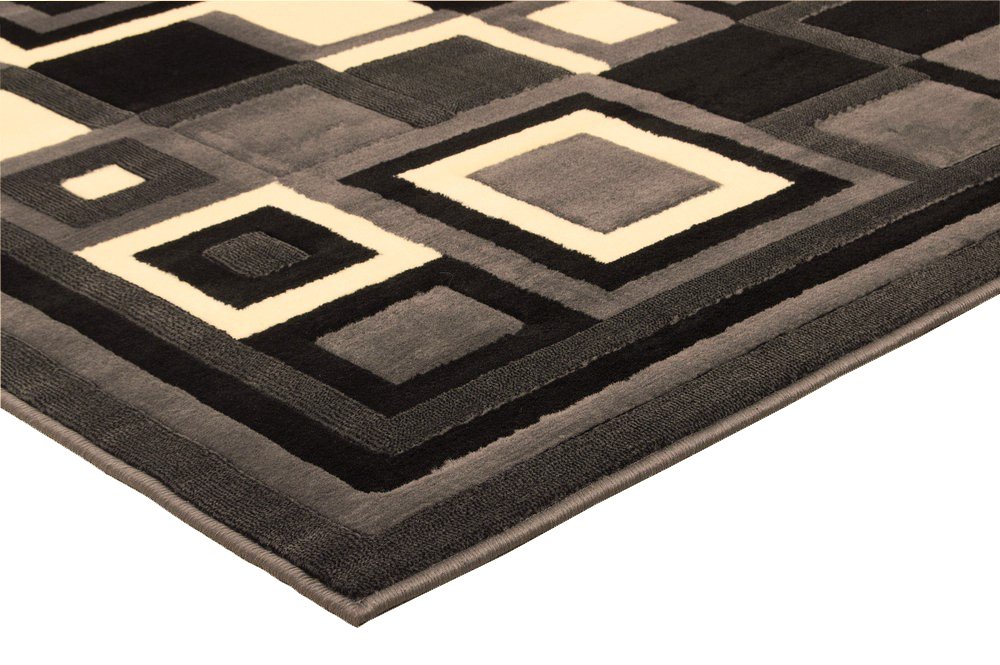 HR-Modern Contemporary Living Room Rugs-Abstract Carpet with Geometric Pattern