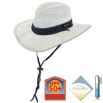 Panama Jack Netz Krone Safari Sonnenhut, 3" Krempe, verstellbare Kinnkordel, UPF (SPF) - Bild 18 von 19