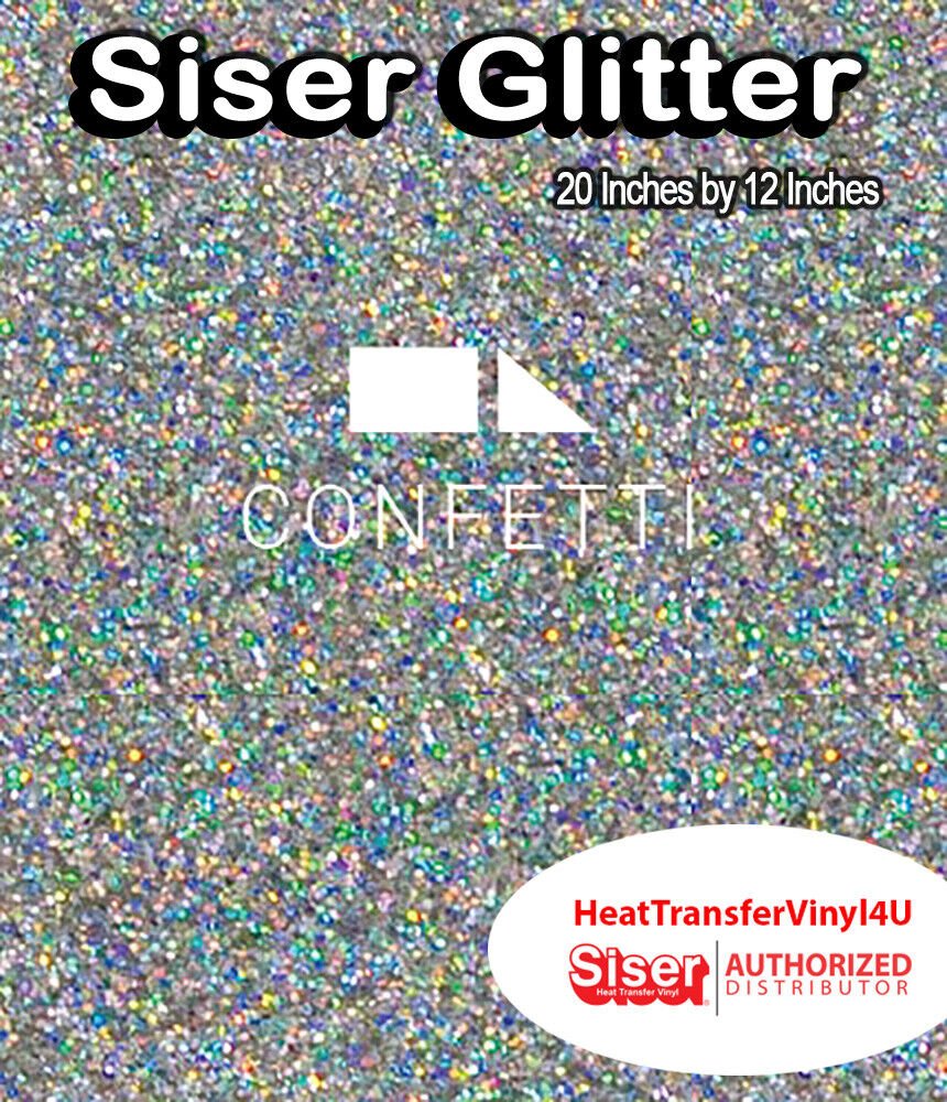 Siser Glitter Iron On Heat Transfer Vinyl 20" x 12" *COMBINED SHIPPING DISCOUNT*