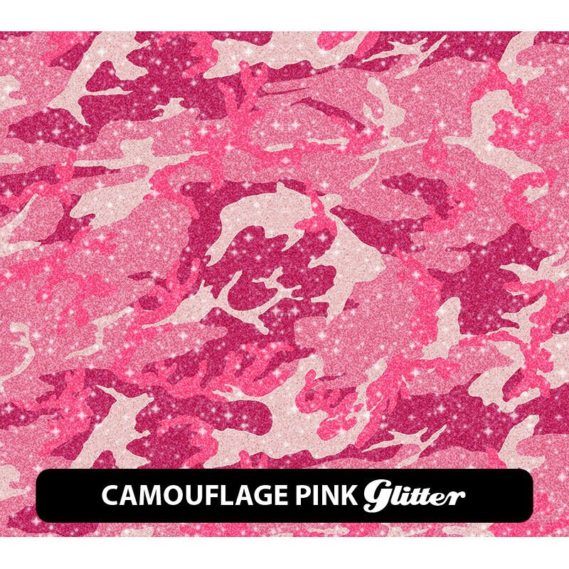 Camouflage Glitter Patterned HTV 12" ROLL **FREE SHIPPING**