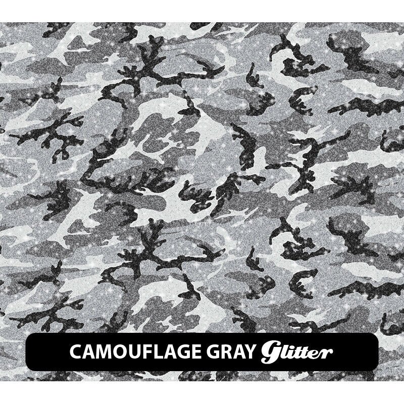 Camouflage Glitter Patterned HTV 12" ROLL **FREE SHIPPING**