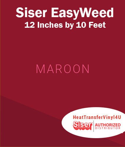 Siser EasyWeed Iron On Heat Transfer Vinyl For Garments 12 Inches by 10 Feet