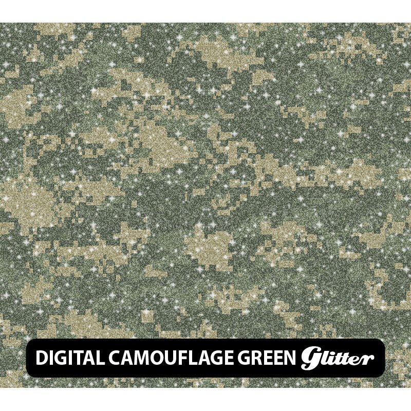 Camouflage Glitter Patterned HTV 12" ROLL **FREE SHIPPING**