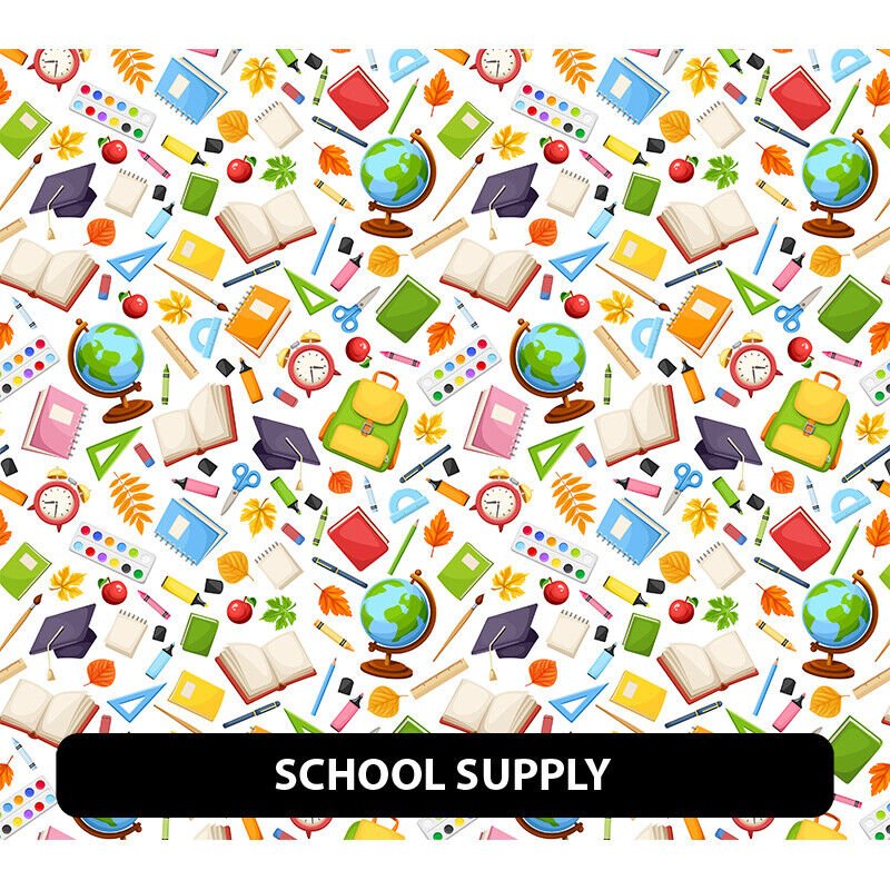 Back to School / Letters Patterned Adhesive Vinyl 13.5" ROLL **FREE SHIPPING**