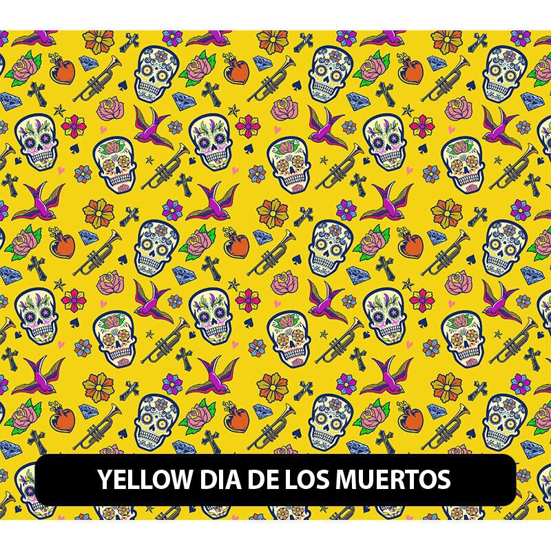 Puffy Pattern Dia de Muertos HTV Iron On 12" High Tack Mask Provided