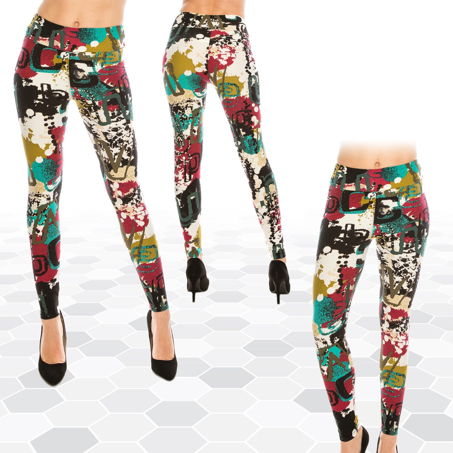 Womens Ultra Soft High Waist Yoga Leggings (Patterned and Solid) *FREE SHIPPING* - Picture 24 of 40