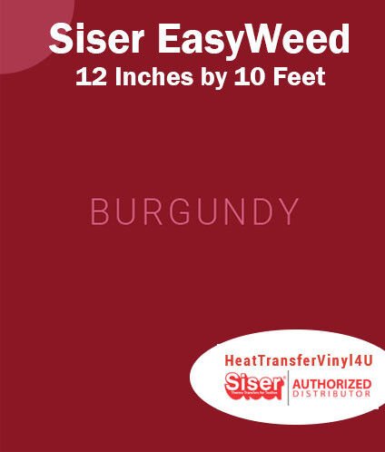 Siser EasyWeed Iron On Heat Transfer Vinyl For Garments 12 Inches by 10 Feet