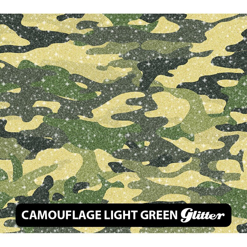 Camouflage Glitter Patterned HTV 12" ROLL **FREE SHIPPING**