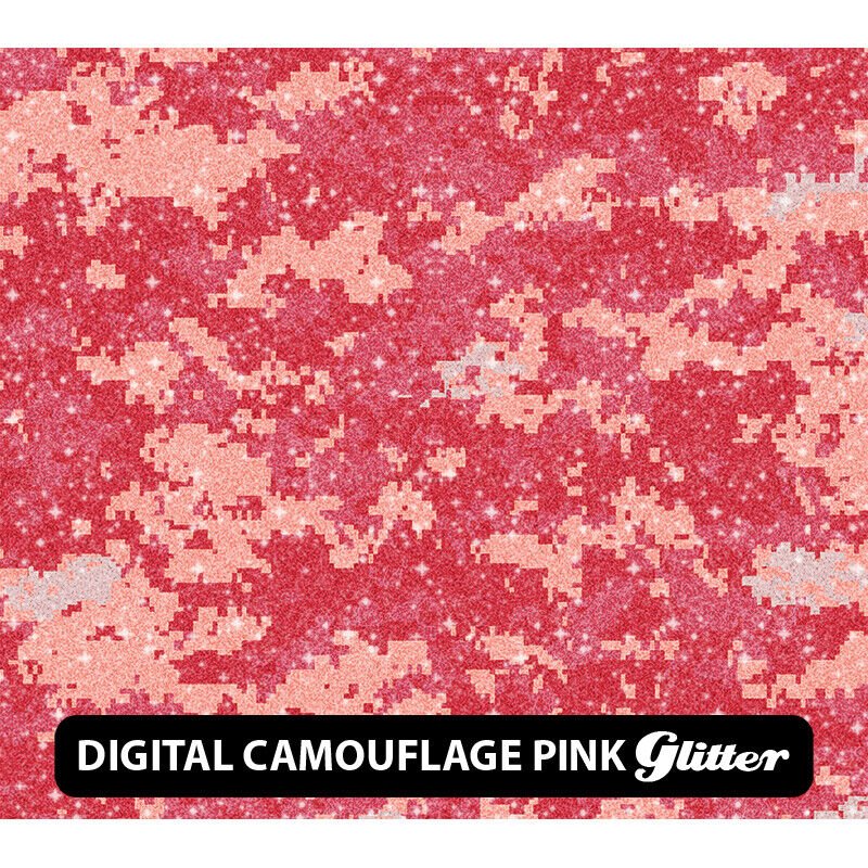 Camouflage Glitter Patterned HTV 12" ROLL **FREE SHIPPING**