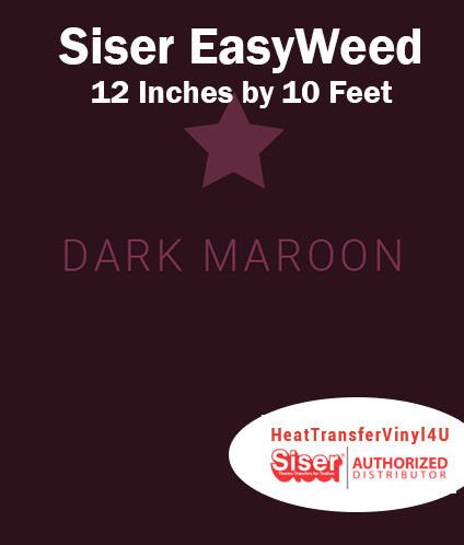 Siser EasyWeed Iron On Heat Transfer Vinyl For Garments 12 Inches by 10 Feet