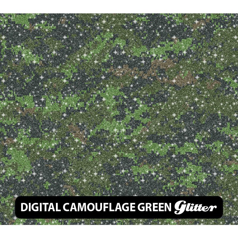 Camouflage Glitter Patterned HTV 12" ROLL **FREE SHIPPING**