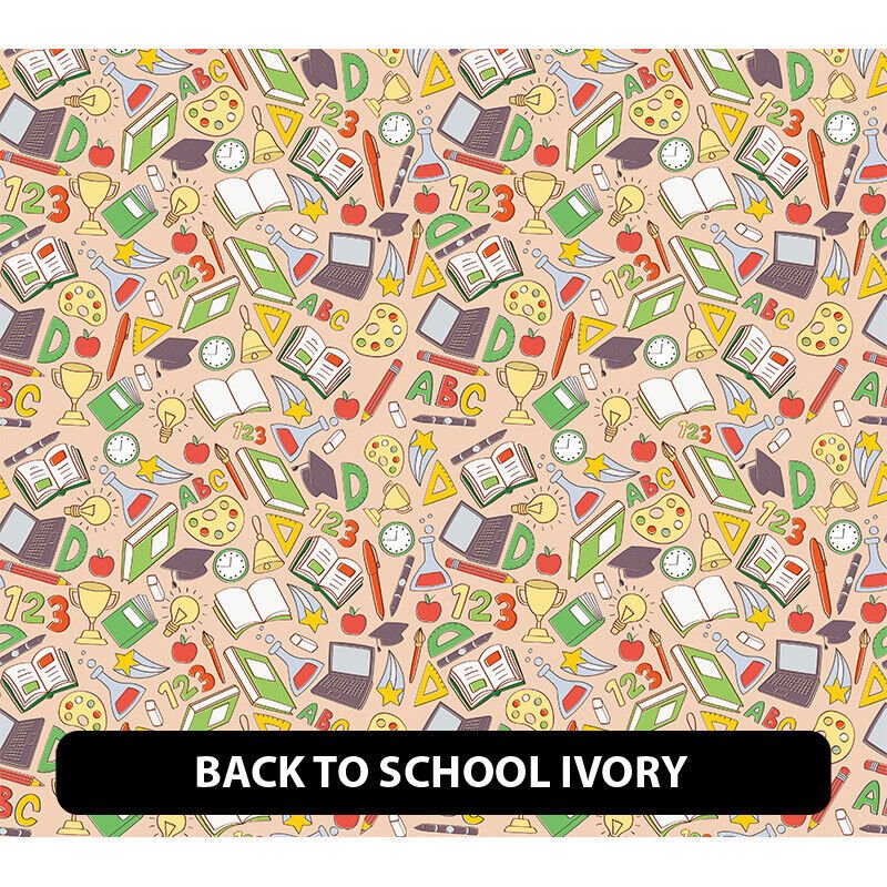 Back to School / Letters Patterned Adhesive Vinyl 13.5" ROLL **FREE SHIPPING**