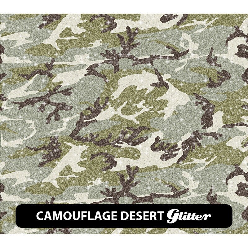 Camouflage Glitter Patterned HTV 12" ROLL **FREE SHIPPING**