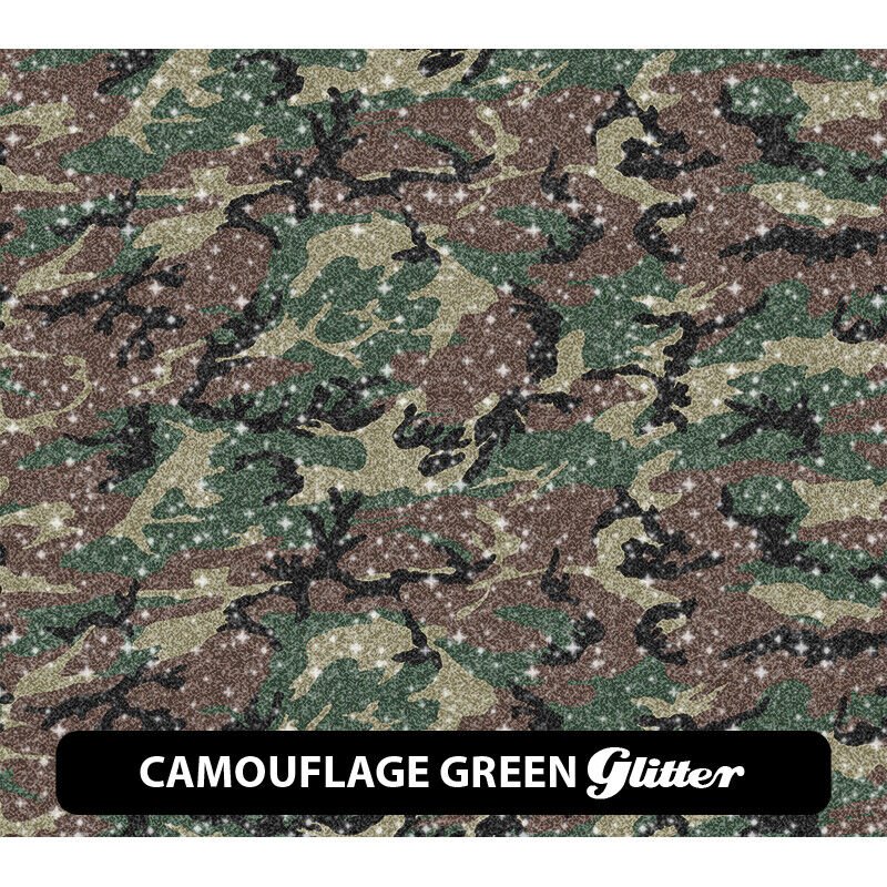 Camouflage Glitter Patterned HTV 12" ROLL **FREE SHIPPING**