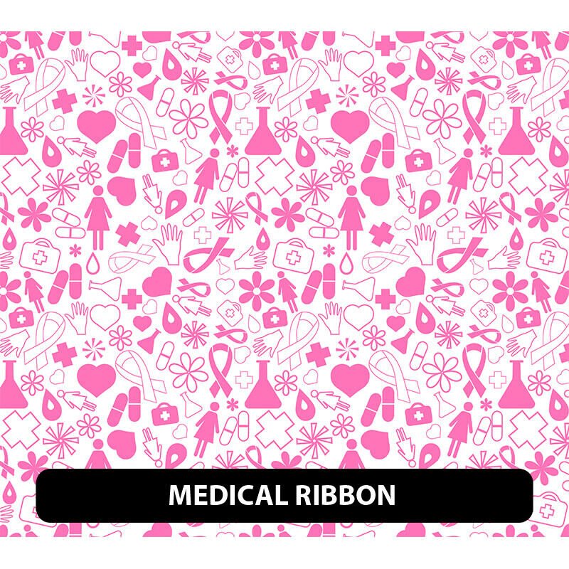 Puff Pattern Breast Cancer Awareness Designs HTV Iron on 12"x12" + Transfer Mask