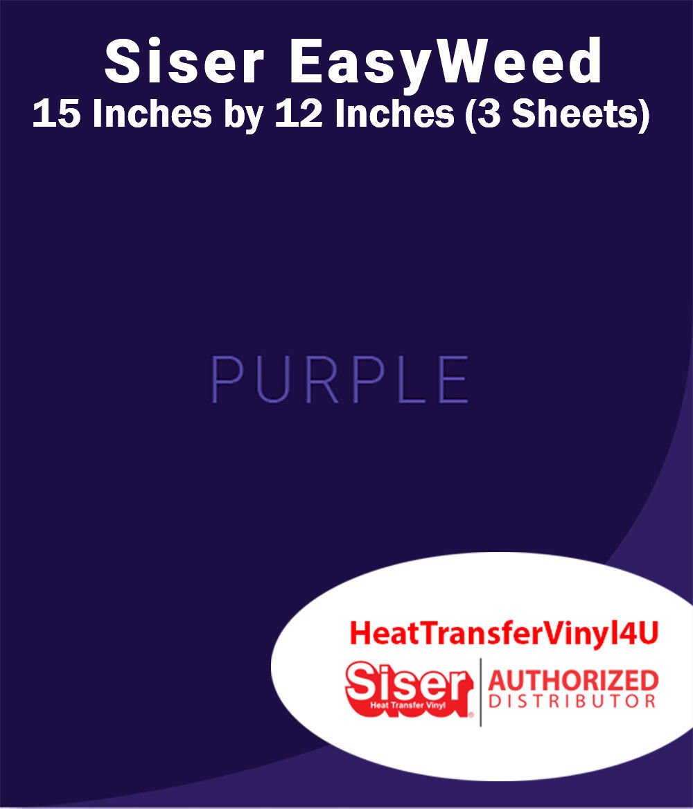 Siser EasyWeed Iron On Heat Transfer Vinyl 15" x 12" (3 Sheets) *Message Colors* - Picture 64 of 80