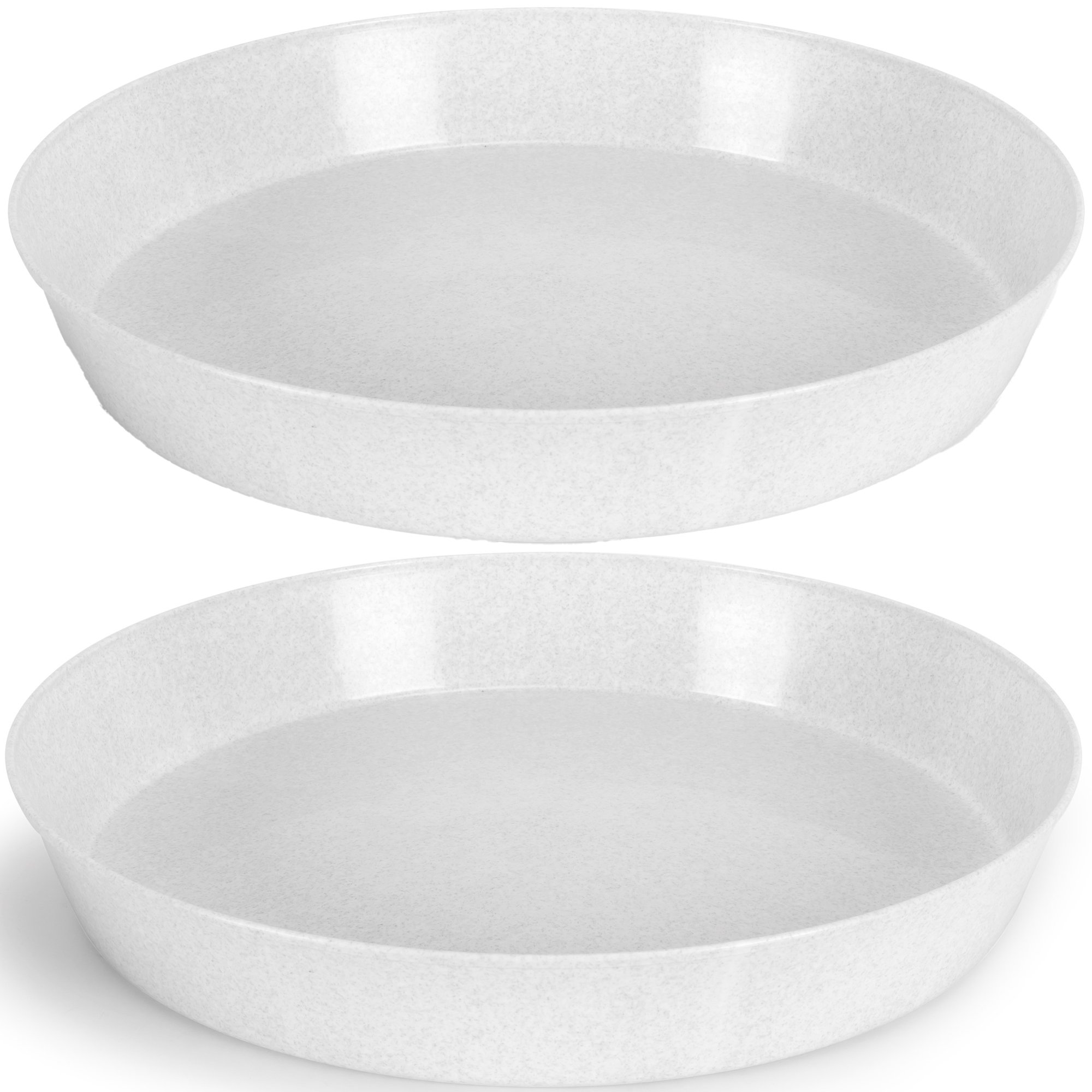 Austin Planter Plant Saucers – White Granite Polypropylene – Heavy Duty…