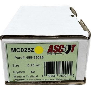 Ascot MC Style Coated Zinc Clip-On Wheel Weight .25oz - Box of 50