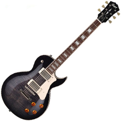 Juego de guitarra eléctrica Cort CR250 de corte único en cuello llama caoba arce superior HH