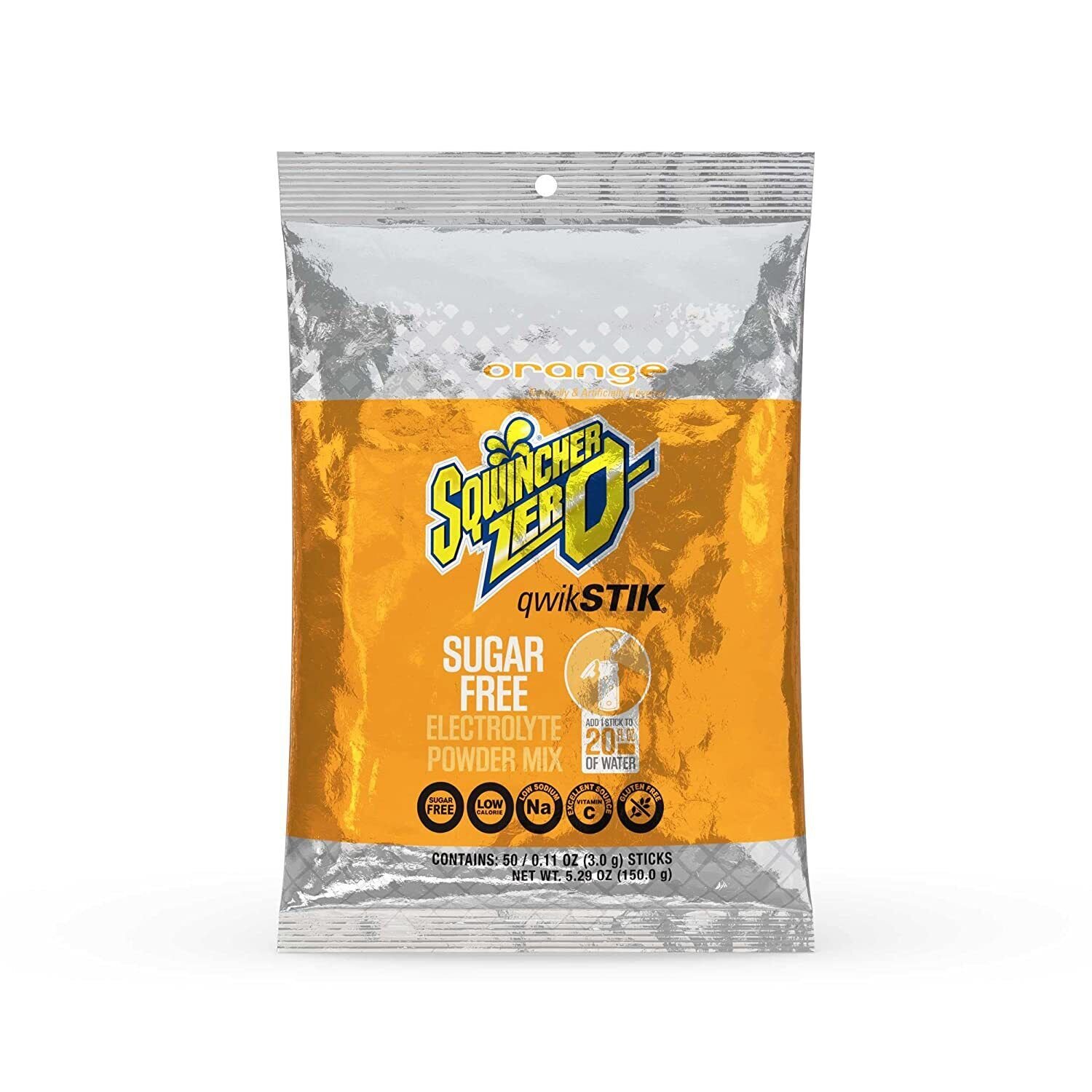 Sqwincher ZERO Qwik Stik, Sugar-Free Electrolyte Powdered Beverage Mix, 50/Pack