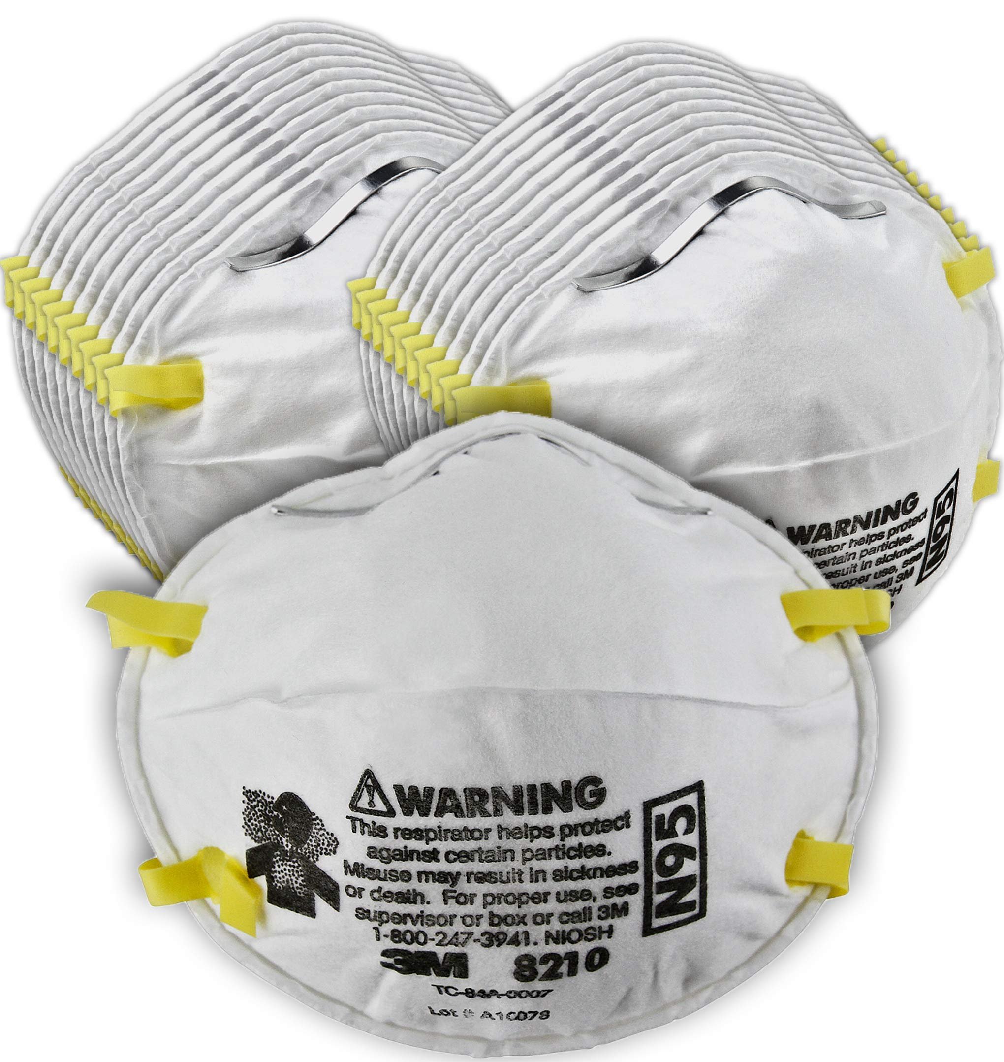 3M 8210 Particulate Respirator, N95, Pack of 20 Disposable Respirator
