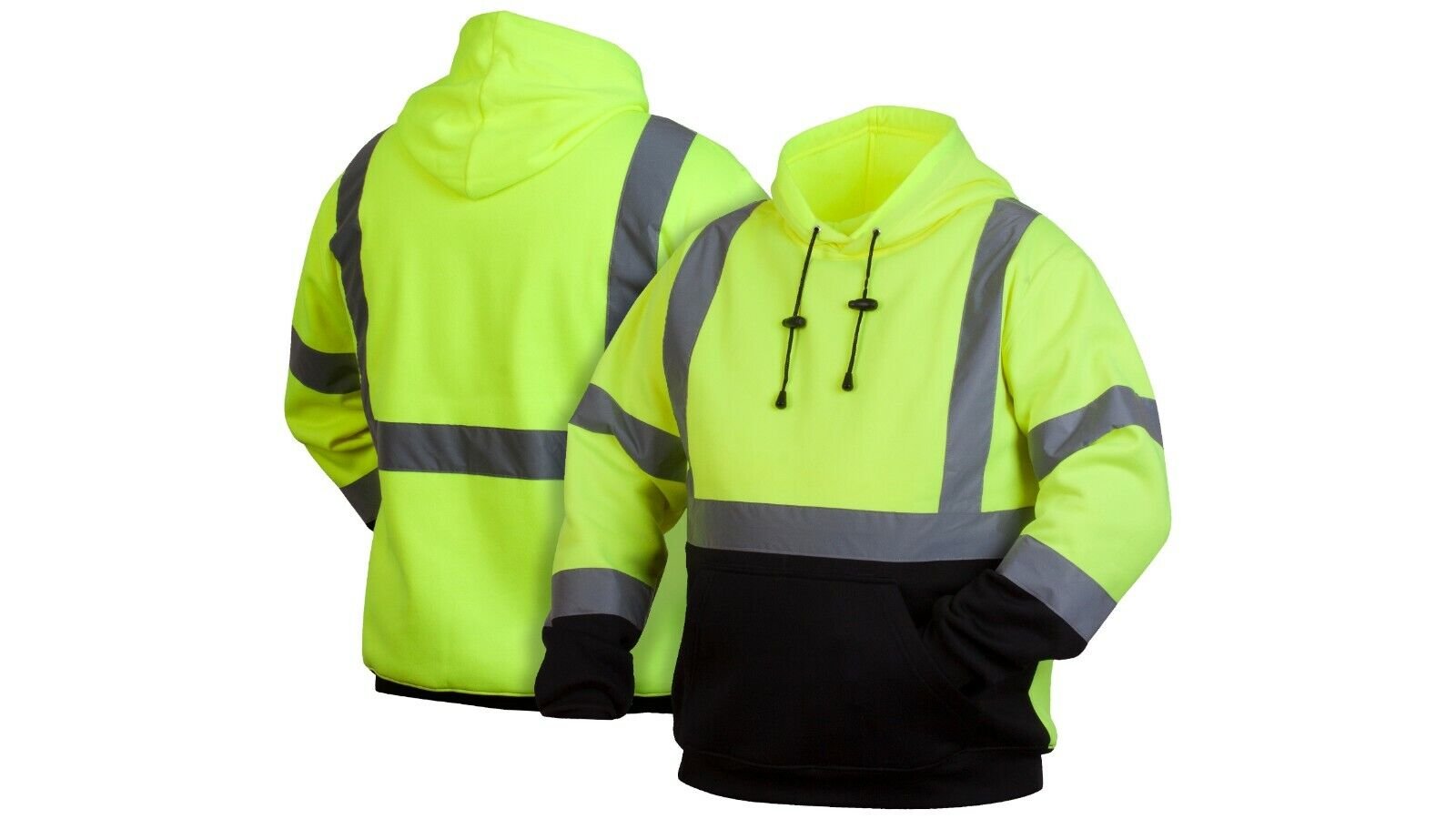 Pyramex RSSH32 Hi-Vis Hoodie Sweatshirt Class 3 Safety Lime M-5XL Work Gear