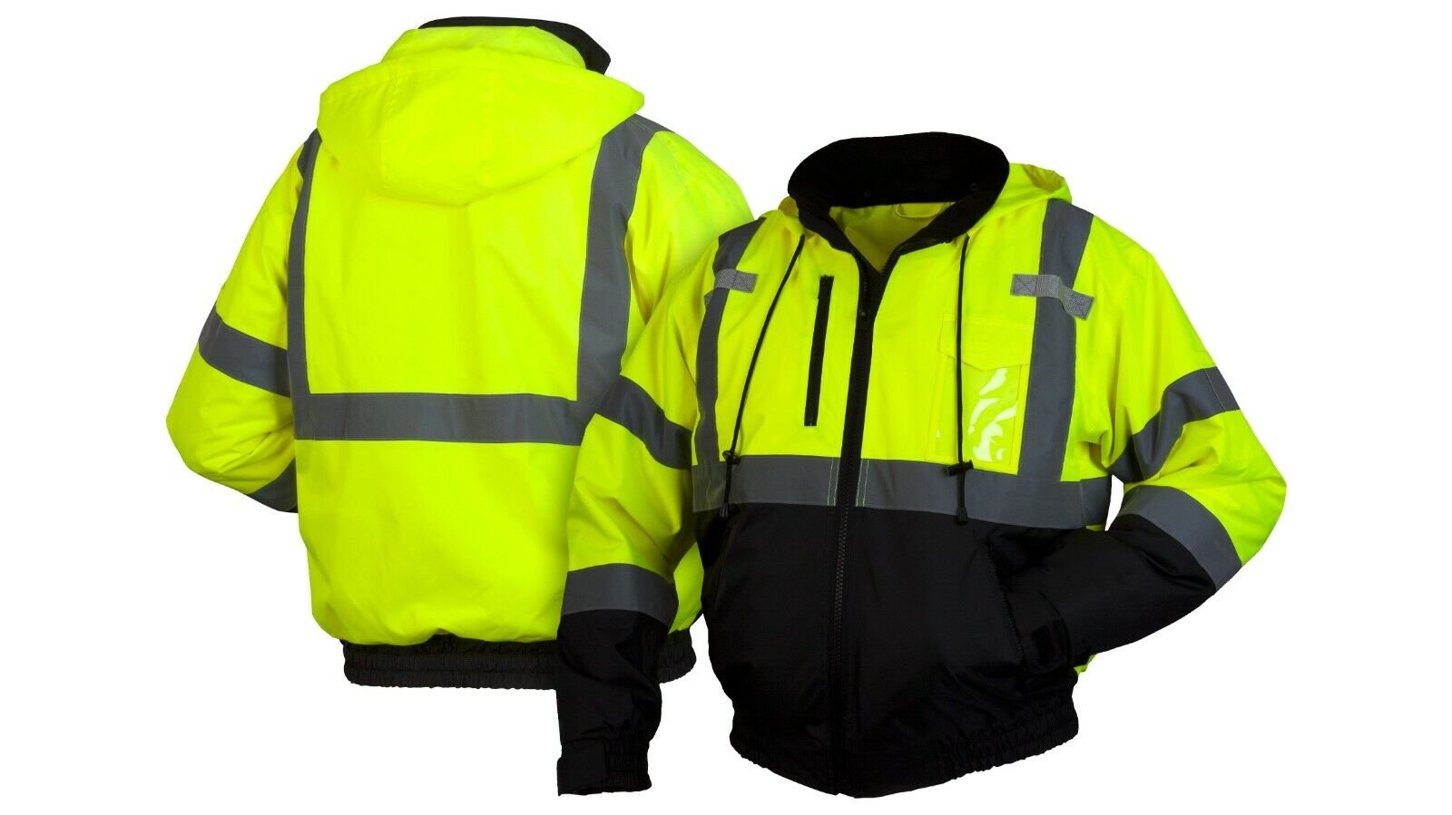 Pyramex Hi-Vis Safety Reflective Bomber Jacket with Zip Out Polar Fleece Liner - Bild 6 von 7