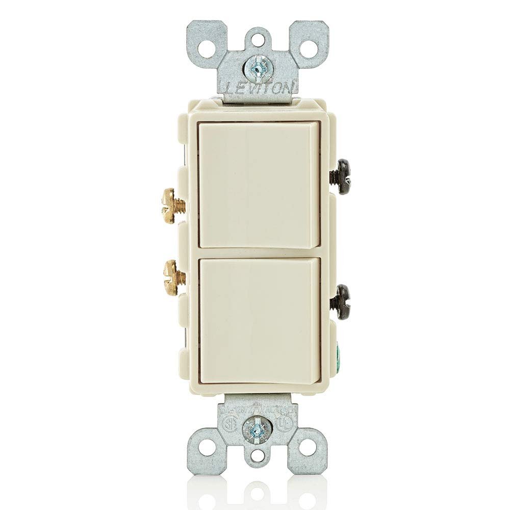 Leviton 15 Amp, 120/277 Volt, Decora Brand Style Single-Pole/Single-Pole Ac... - Picture 13 of 13